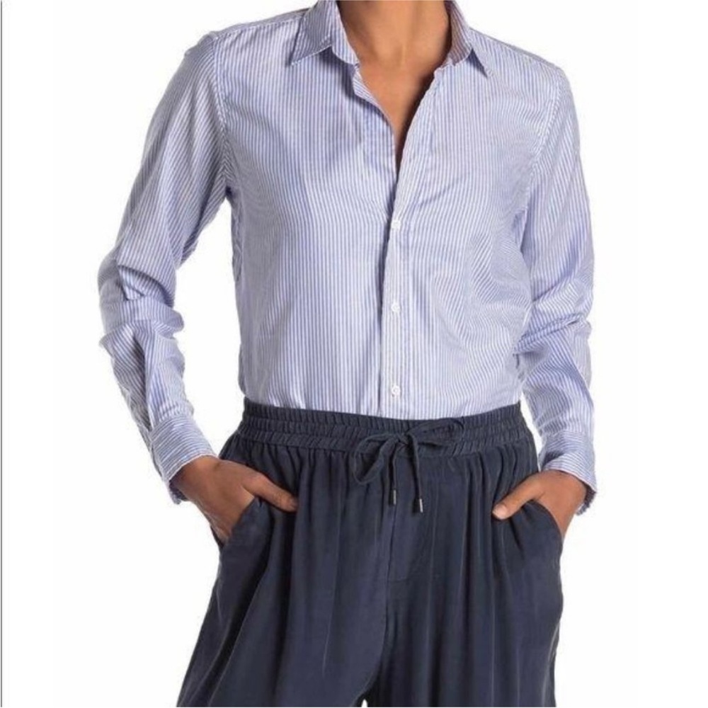 Frank & Eileen Grayson Button Down Blue White XS - image 3